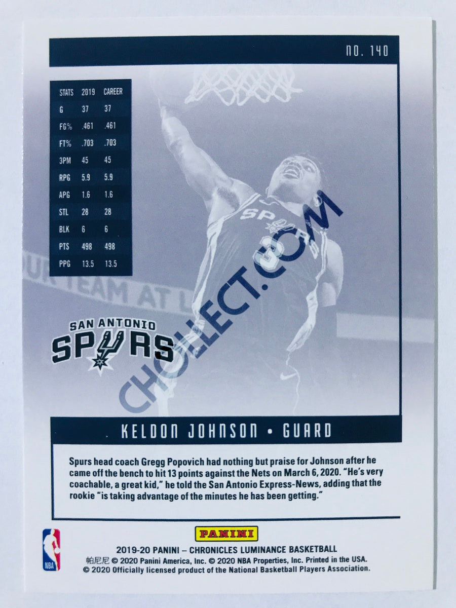 Keldon Johnson - San Antonio Spurs 2019-20 Panini Chronicles Luminance RC Rookie #140