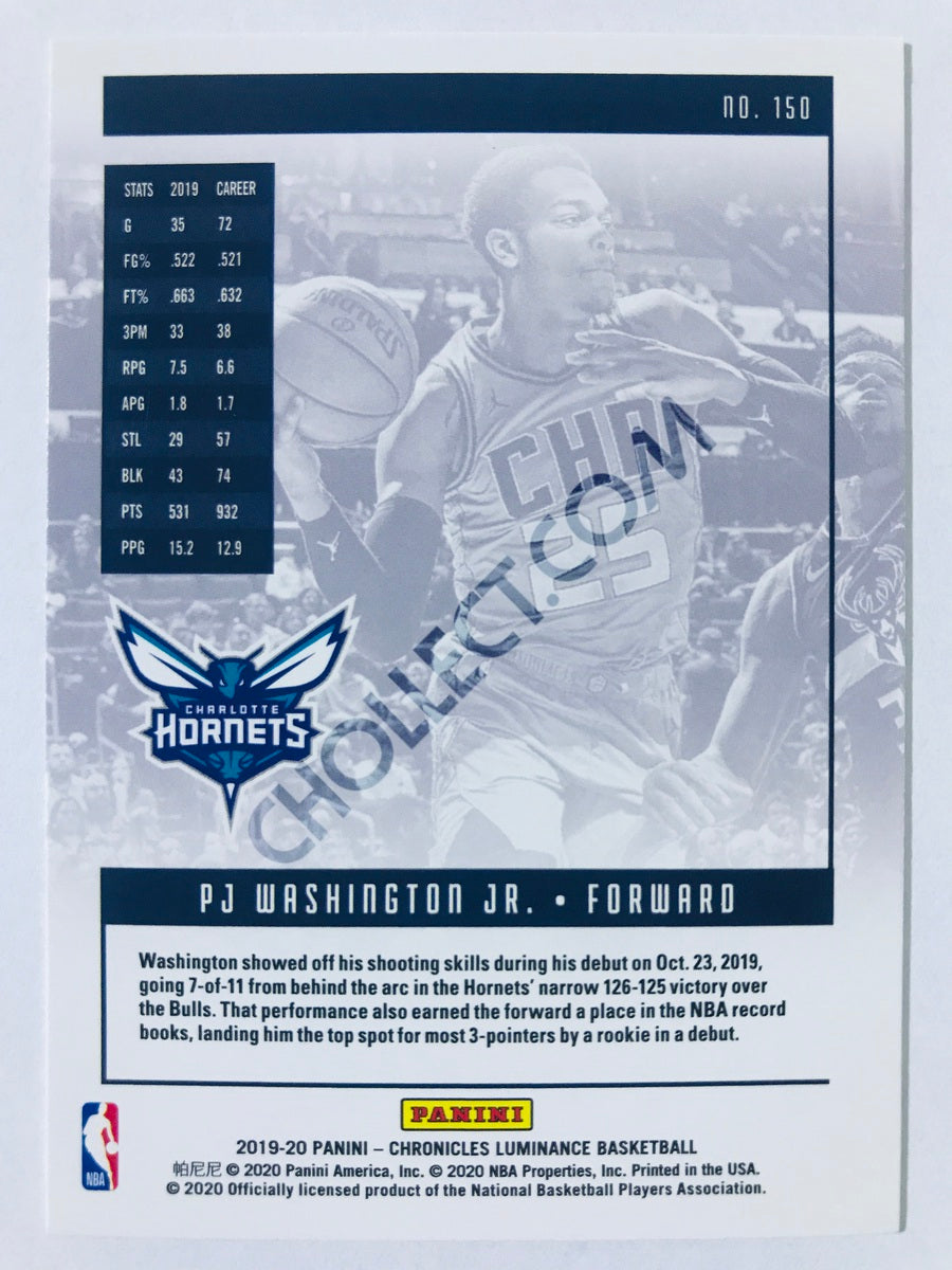 PJ Washington Jr. - Charlotte Hornets 2019-20 Panini Chronicles Luminance RC Rookie #150