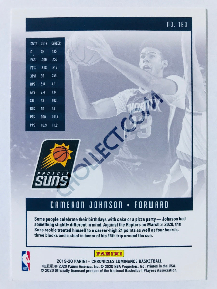 Cameron Johnson - Phoenix Suns 2019-20 Panini Chronicles Luminance RC Rookie #160