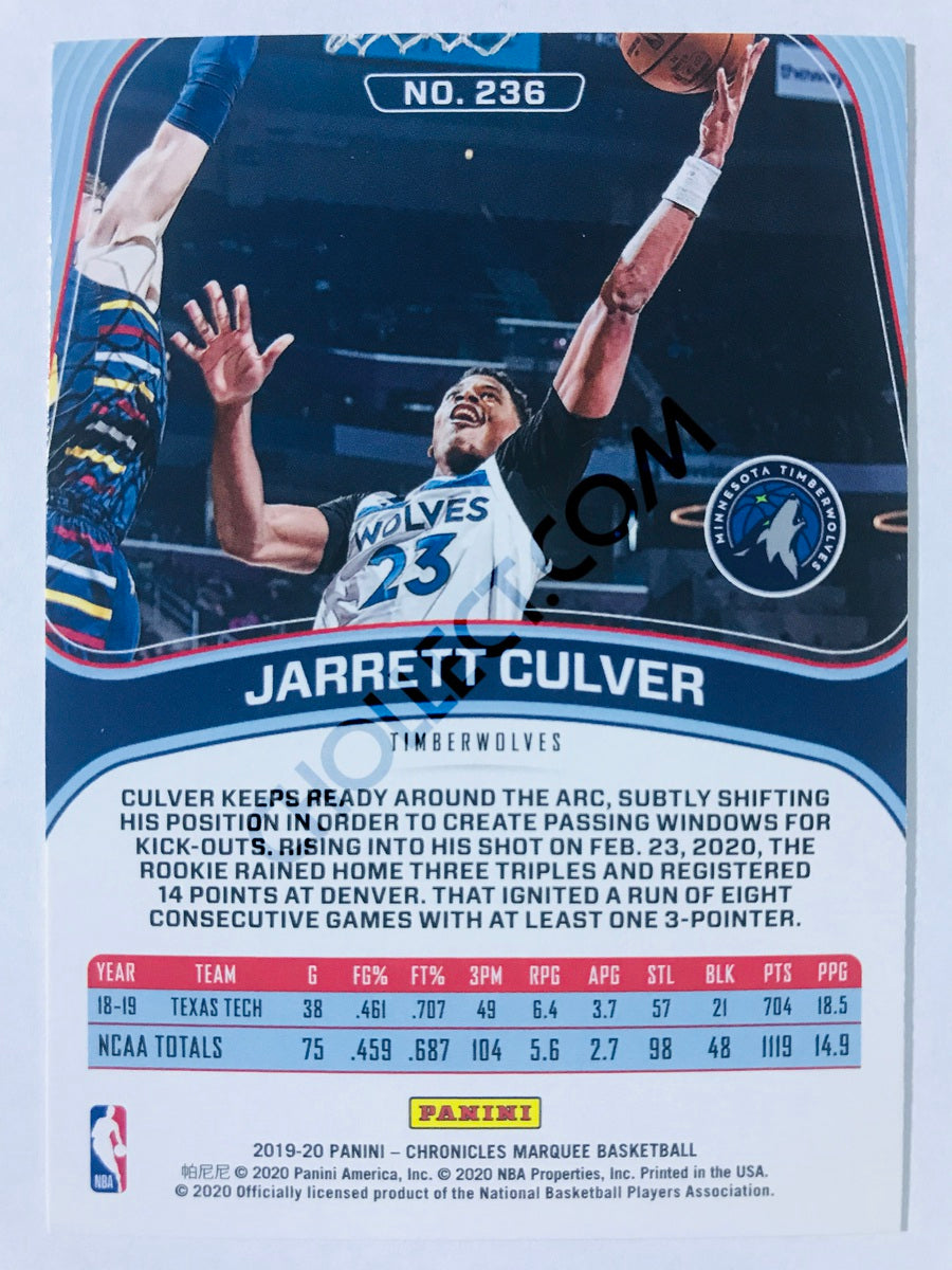 Jarrett Culver - Minnesota Timberwolves 2019-20 Panini Chronicles Marquee RC Rookie #236