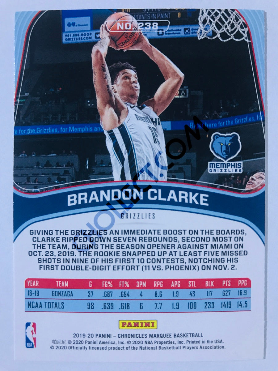 Brandon Clarke - Memphis Grizzlies 2019-20 Panini Chronicles Marquee RC Rookie #238