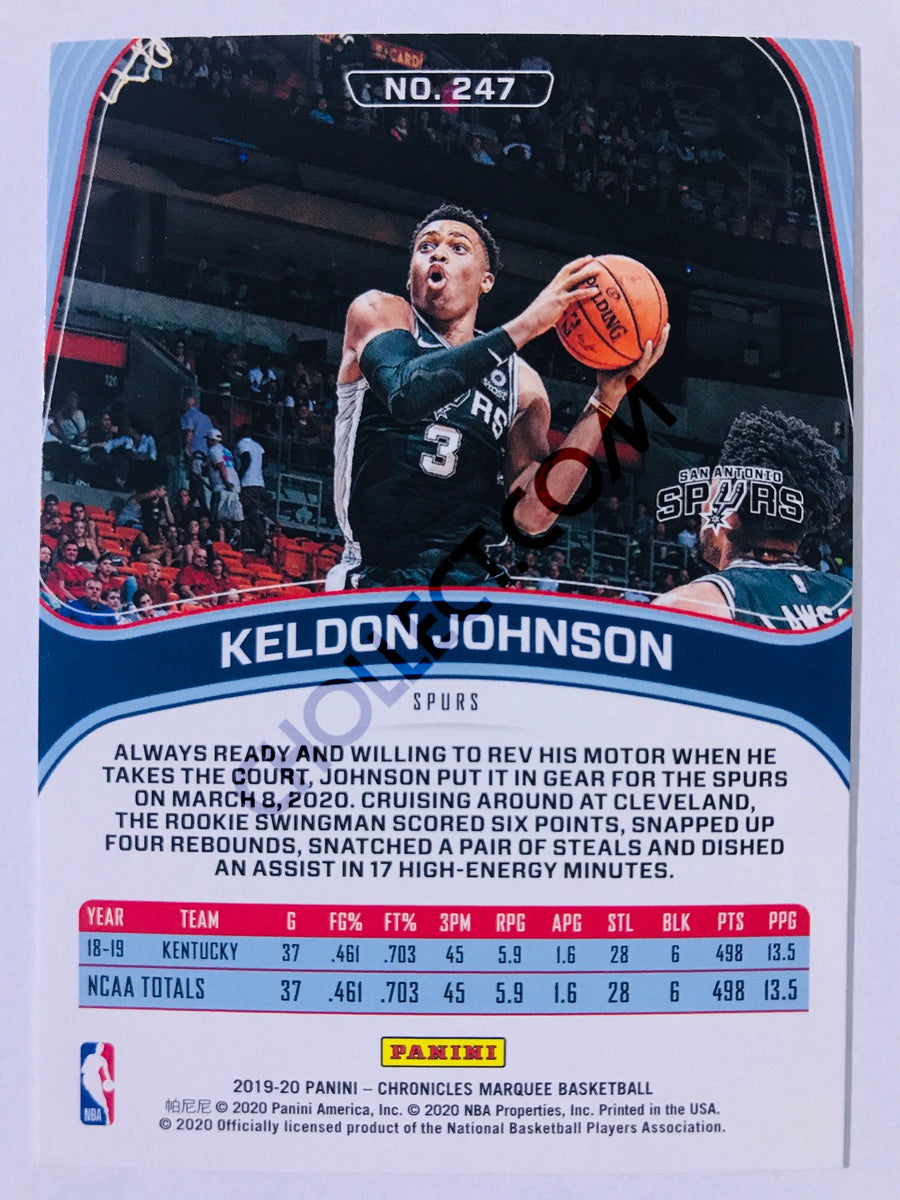 Keldon Johnson - San Antonio Spurs 2019-20 Panini Chronicles Marquee RC Rookie #247