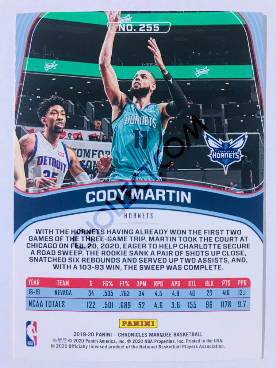 Cody Martin - Charlotte Hornets 2019-20 Panini Chronicles Marquee RC Rookie #255