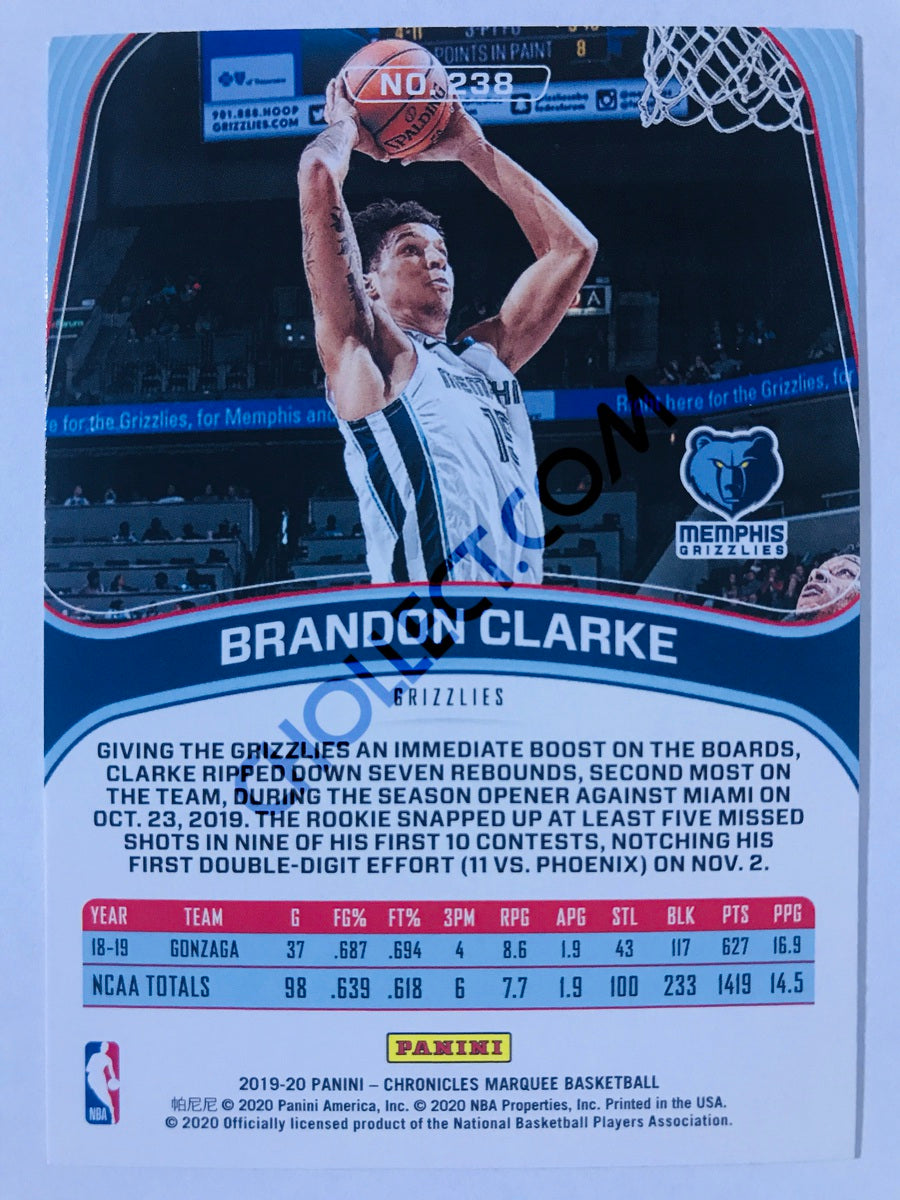 Brandon Clarke - Memphis Grizzlies 2019-20 Panini Chronicles Marquee Pink Parallel RC Rookie #238
