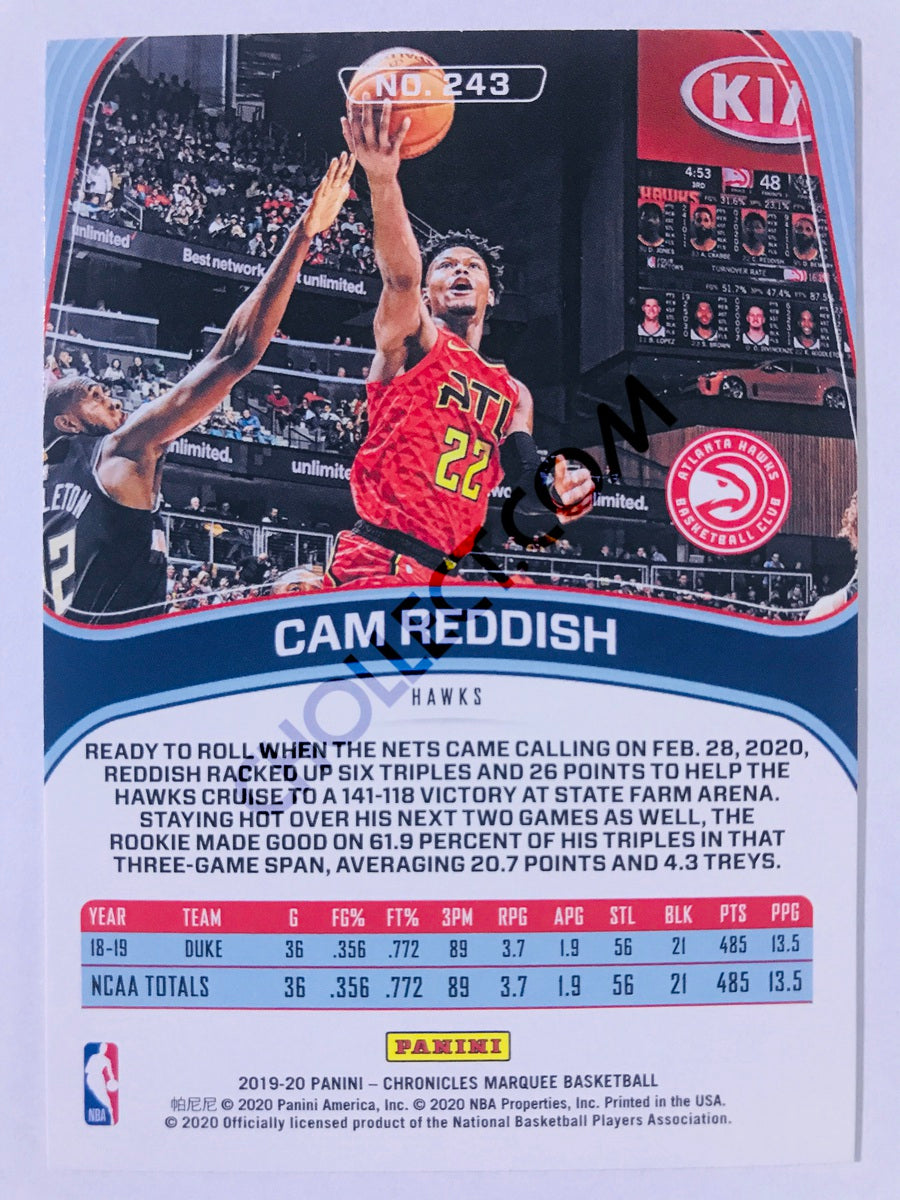 Cam Reddish - Atlanta Hawks 2019-20 Panini Chronicles Marquee Pink Parallel RC Rookie #243