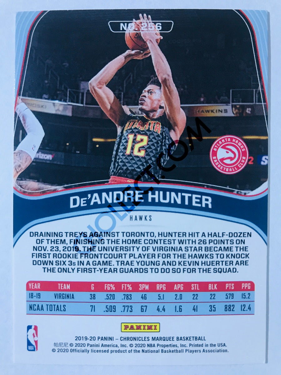De'Andre Hunter - Atlanta Hawks 2019-20 Panini Chronicles Marquee Pink Parallel RC Rookie #256
