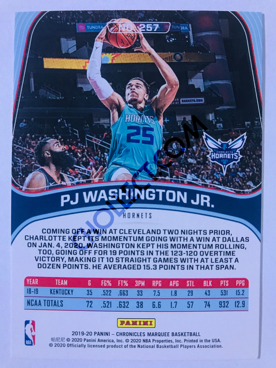 PJ Washington Jr. - Charlotte Hornets 2019-20 Panini Chronicles Marquee Pink Parallel RC Rookie #257