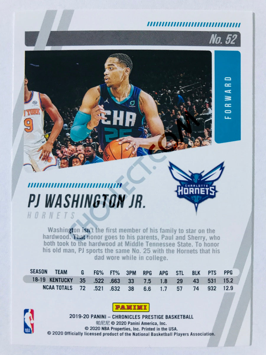 PJ Washington Jr. - Charlotte Hornets 2019-20 Panini Chronicles Prestige #52