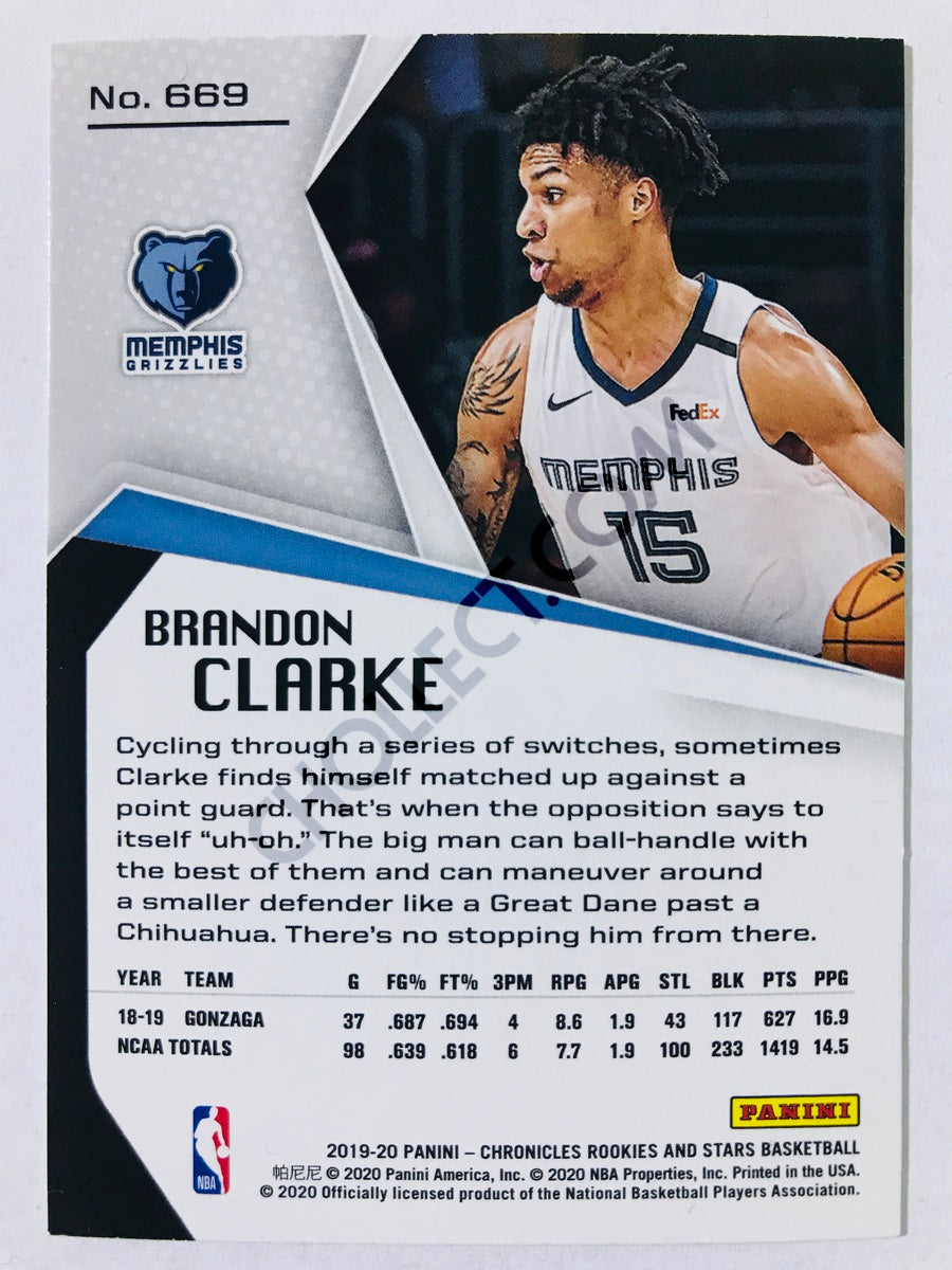 Brandon Clarke - Memphis Grizzlies 2019-20 Panini Chronicles Rookies & Stars RC Rookie #669