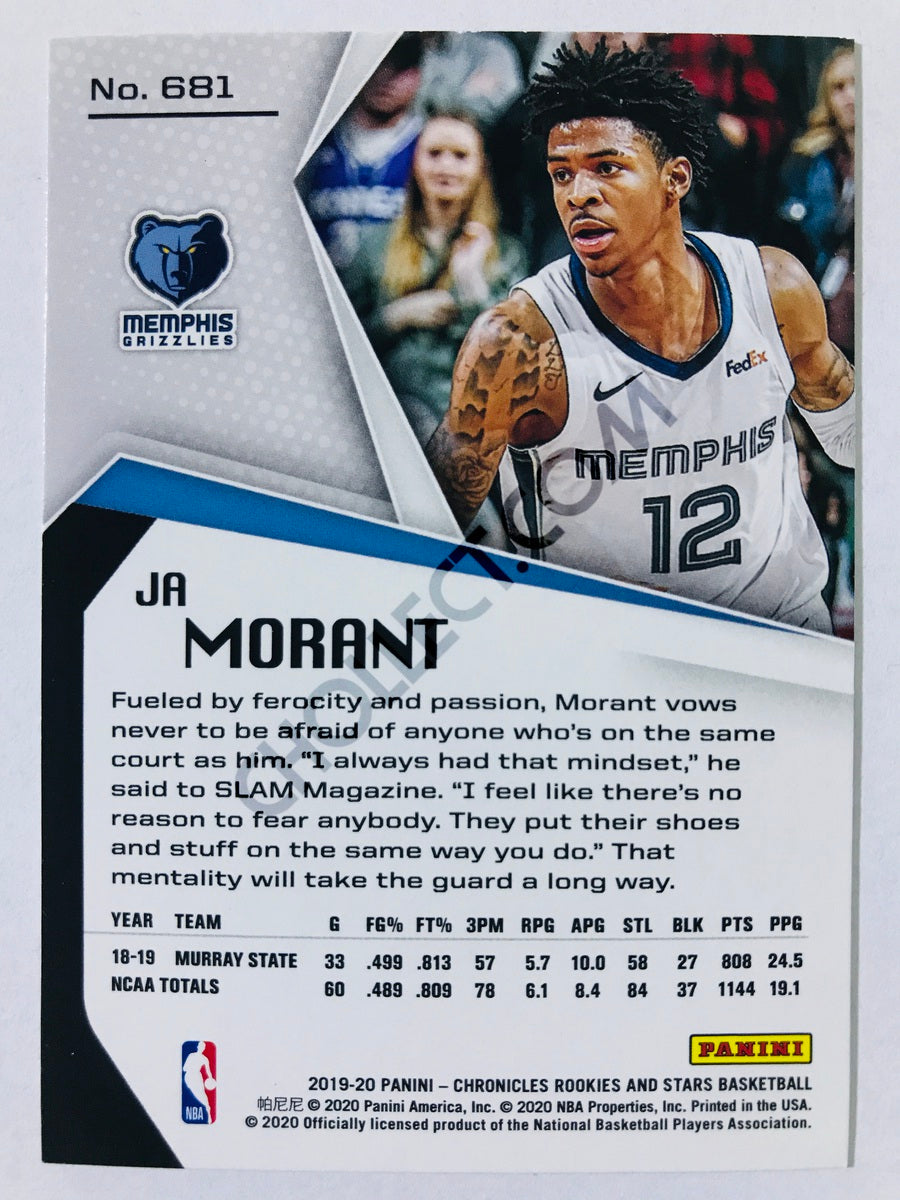 Ja Morant - Memphis Grizzlies 2019-20 Panini Chronicles Rookies & Stars RC Rookie #681