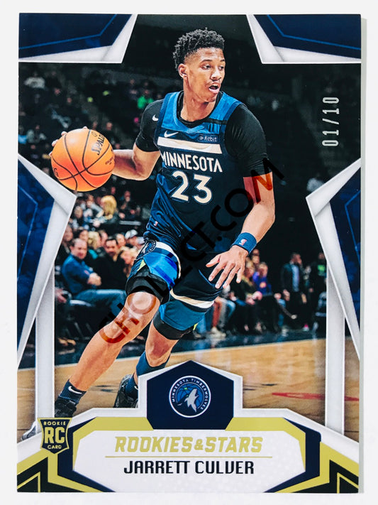 Jarrett Culver - Minnesota Timberwolves 2019-20 Panini Chronicles Rookies & Stars Gold Parallel RC Rookie #696 Gold Parallel 01/10