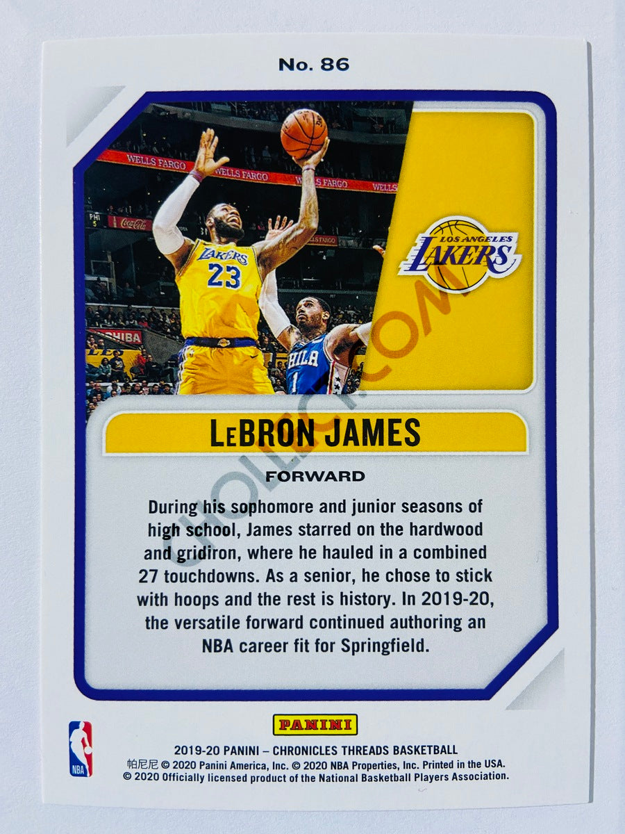 LeBron James - Los Angeles Lakers 2019-20 Panini Chronicles Threads Bronze Parallel #86