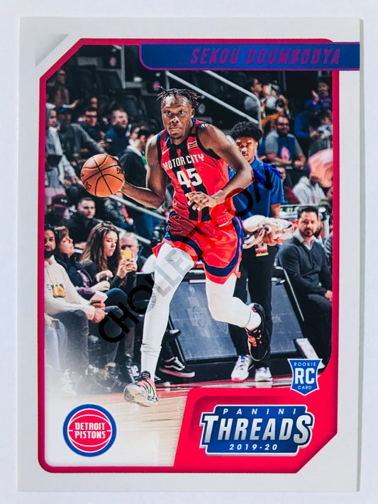 Sekou Doumbouya - Detroit Pistons 2019-20 Panini Chronicles Threads Pink Parallel RC Rookie #92