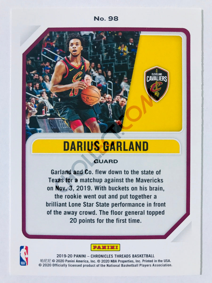 Darius Garland - Cleveland Cavaliers 2019-20 Panini Chronicles Threads Pink Parallel RC Rookie #98