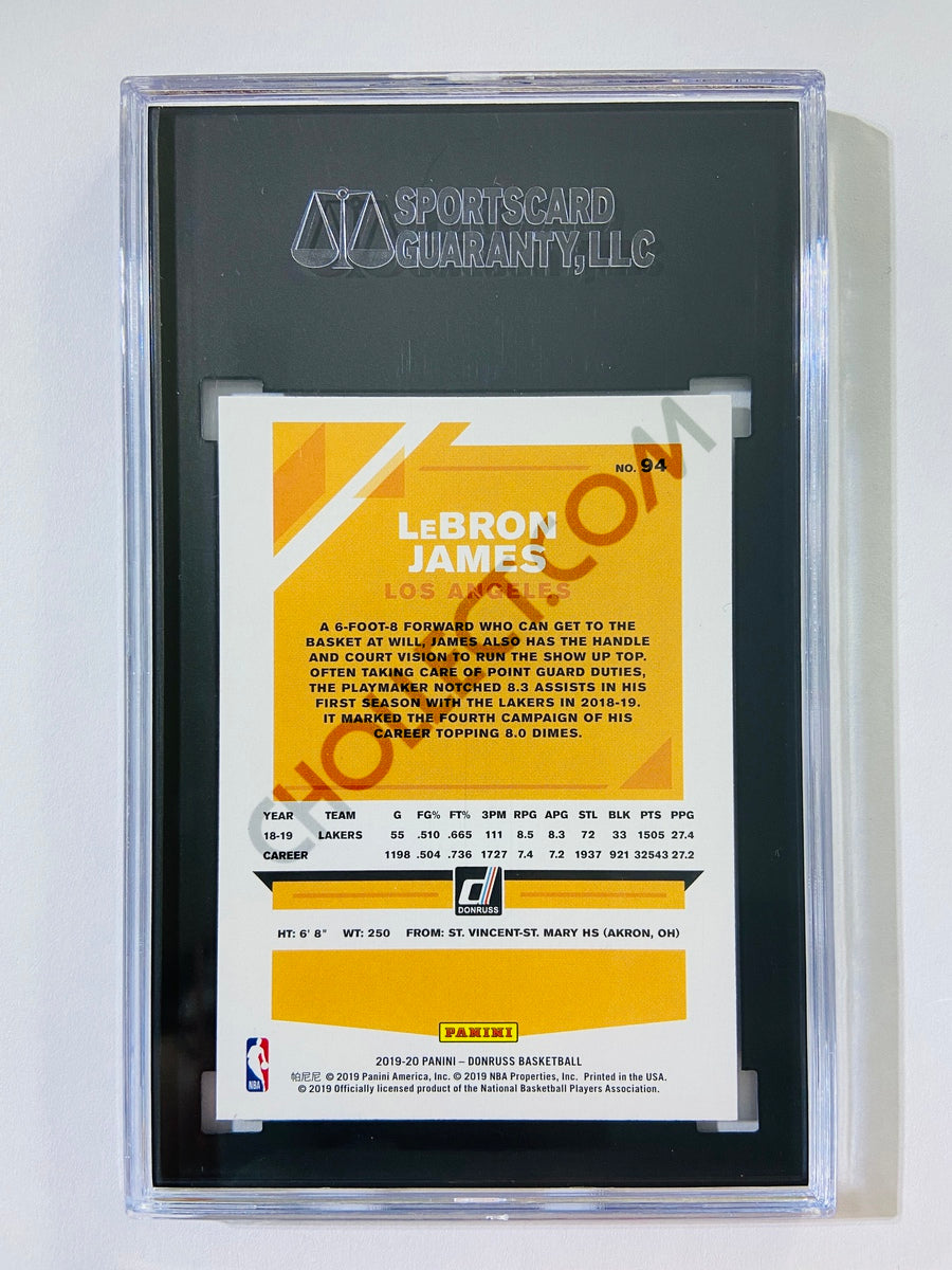 LeBron James - Los Angeles Lakers 2019-20 Panini Donruss #94 [SGC MT+ 9.5] SN: 7637601