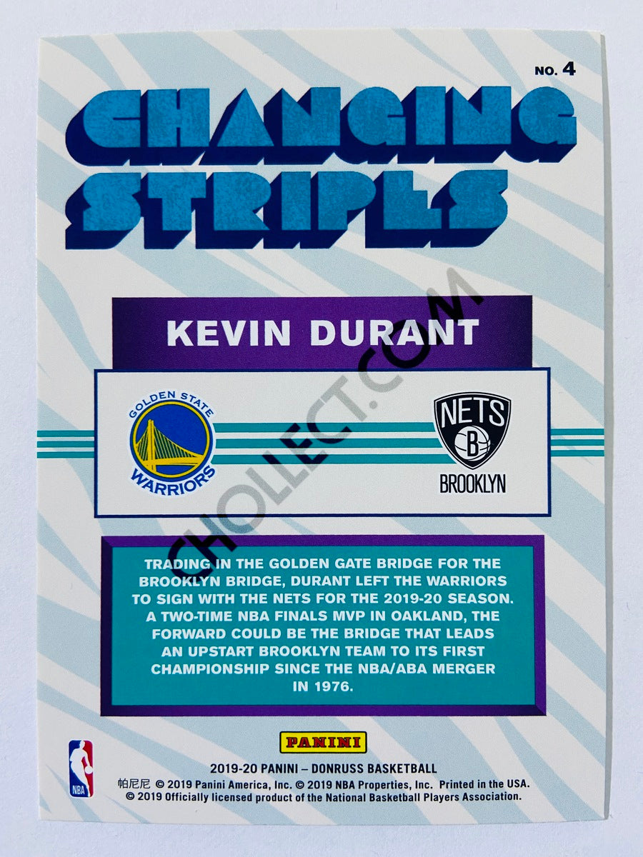 Kevin Durant - Brooklyn Nets / Golden State Warriors 2019-20 Panini Donruss Changing Stripes Insert #4