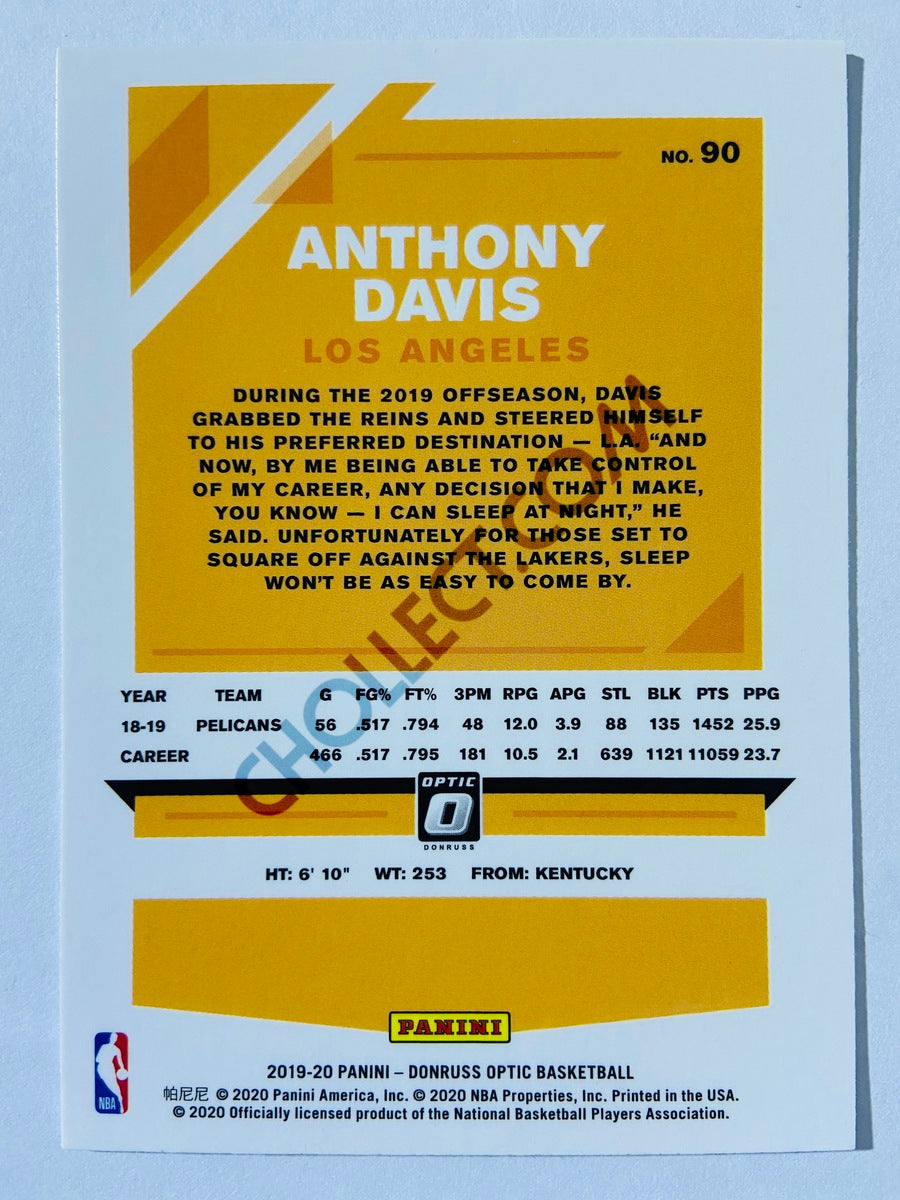 Anthony Davis - Los Angeles Lakers 2019-20 Panini Donruss Optic #90