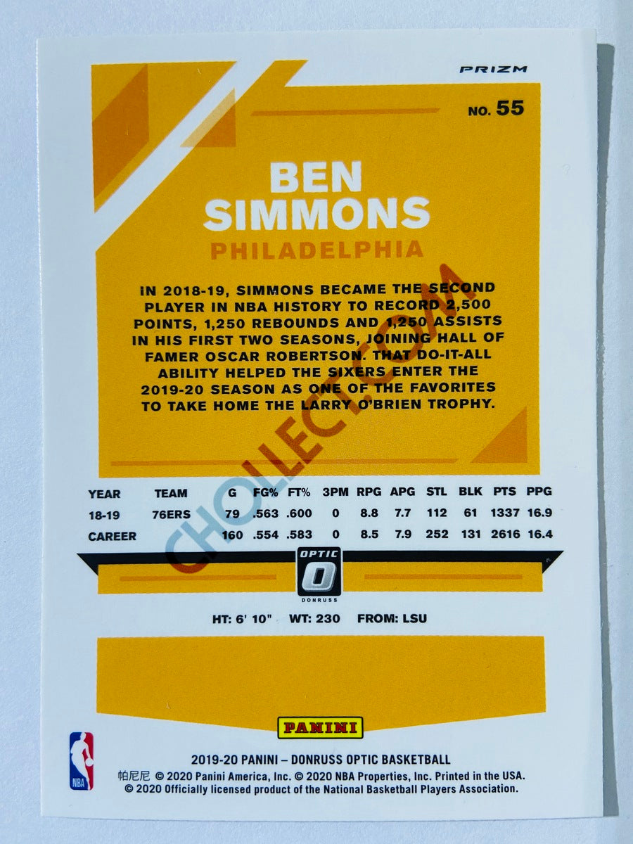 Ben Simmons - Philadelphia 76ers 2019-20 Panini Donruss Optic Silver Parallel #55