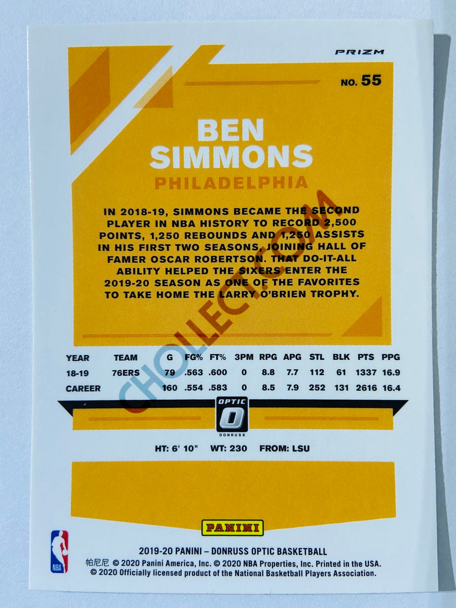 Ben Simmons - Philadelphia 76ers 2019-20 Panini Donruss Optic Silver Wave Parallel #55