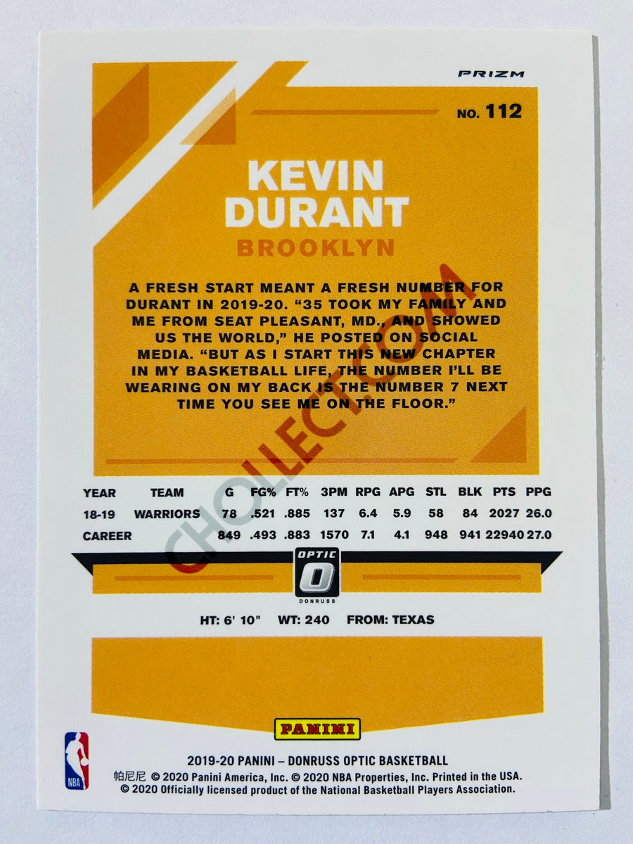 Kevin Durant - Brooklyn Nets 2019-20 Panini Donruss Optic Silver Wave Parallel #112