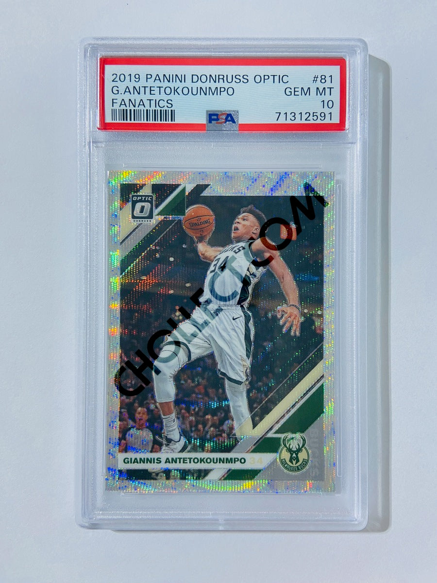 Giannis Antetokounmpo – Milwaukee Bucks 2019-20 Panini Donruss Optic Fanatics #81 [PSA 10] SN: 71312591