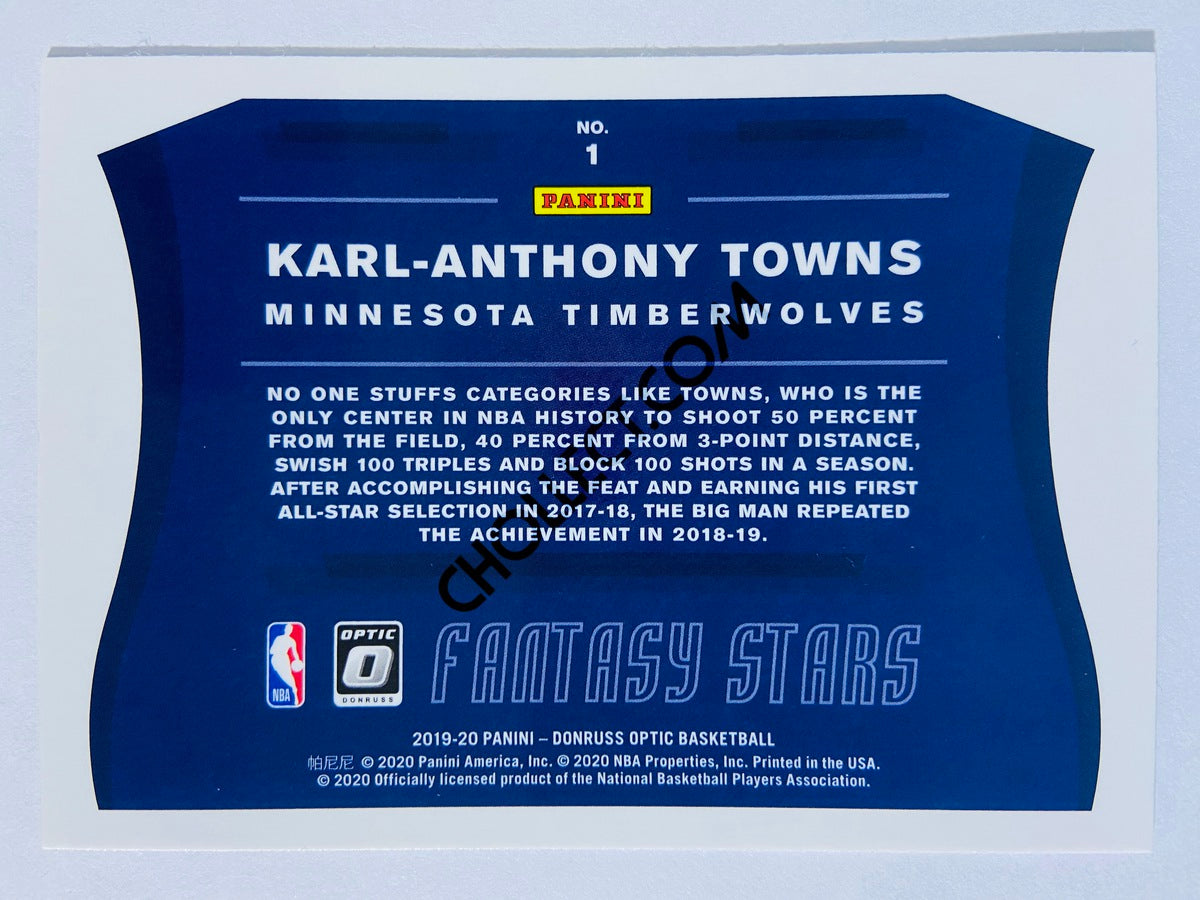 Karl-Anthony Towns - Minnesota Timberwolves 2019-20 Panini Donruss Optic Fantasy Stars Insert #1