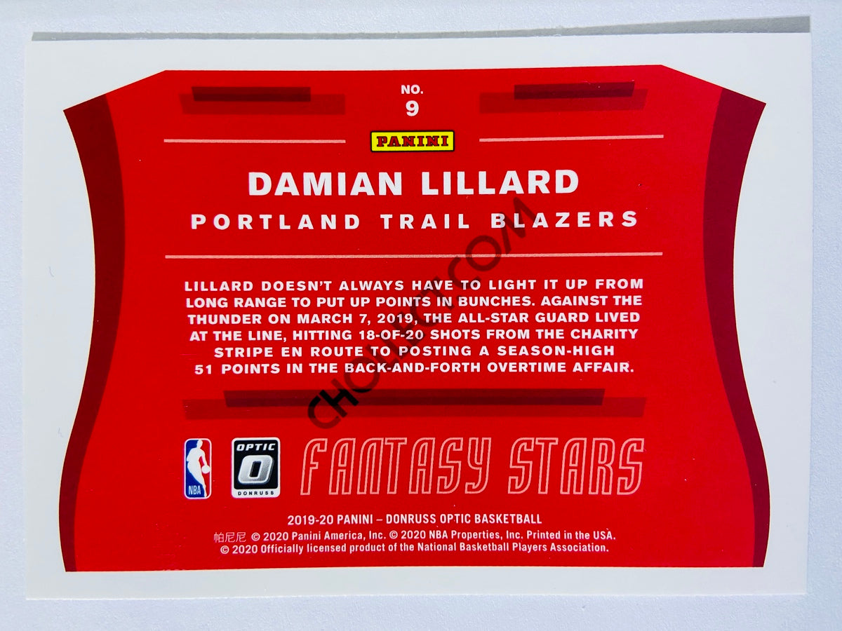 Damian Lillard - Portland Trail Blazers 2019-20 Panini Donruss Optic Fantasy Stars #9