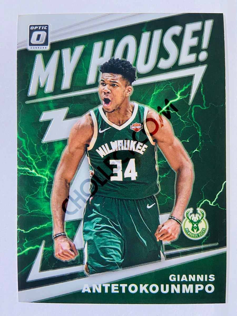 Giannis Antetokounmpo - Milwaukee Bucks 2019-20 Panini Donruss Optic My House! Insert #5