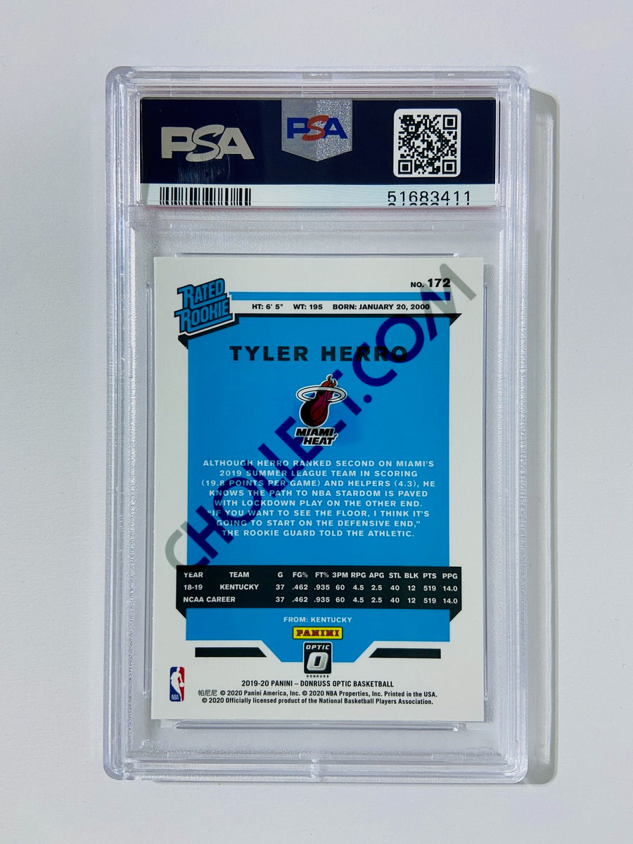 Tyler Herro – Miami Heat 2019-20 Panini Donruss Optic Rated Rookie #172 [PSA 10] SN: 51683411