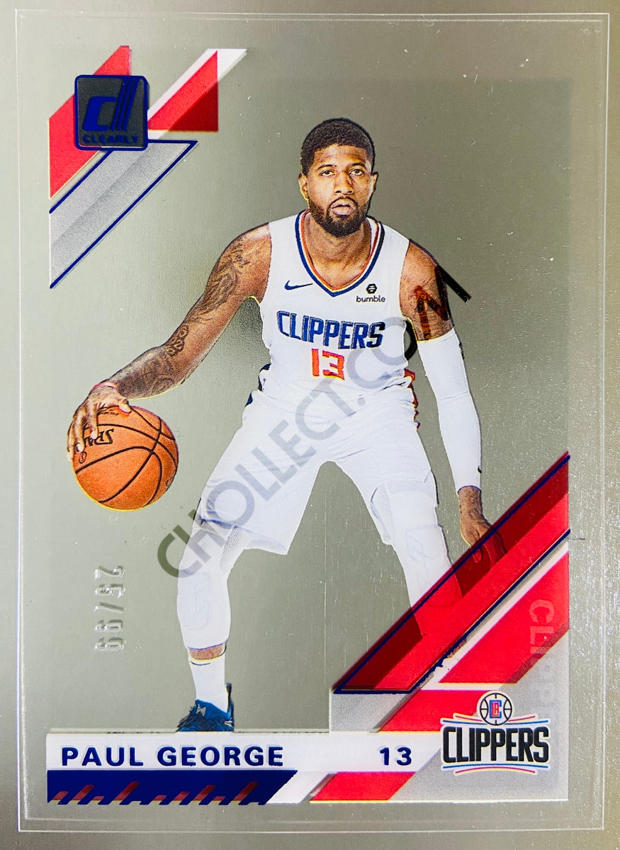 Paul George - Los Angeles Clippers 2019-20 Panini Donruss Clearly #35 Blue Parallel 25/99