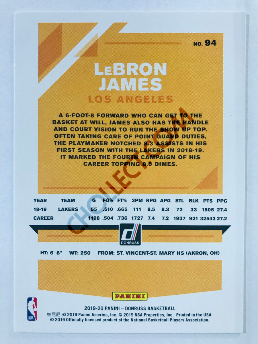 LeBron James - Los Angeles Lakers 2019-20 Panini Donruss #94