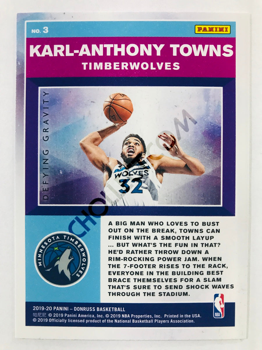 Karl-Anthony Towns - Minnesota Timberwolves 2019-20 Panini Donruss Defying Gravity #3