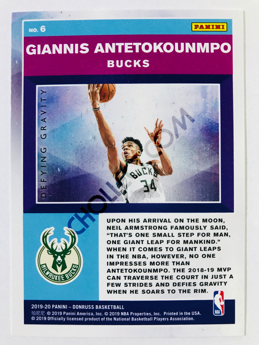 Giannis Antetokounmpo - Milwaukee Bucks 2019-20 Panini Donruss Defying Gravity #6