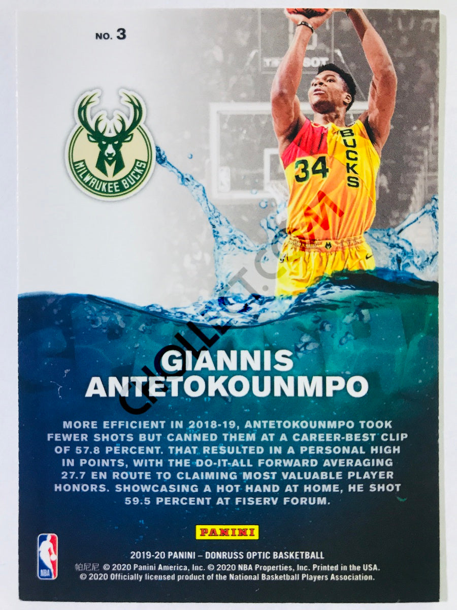 Giannis Antetokounmpo - Milwaukee Bucks 2019-20 Panini Donruss Optic Splash! Insert #3