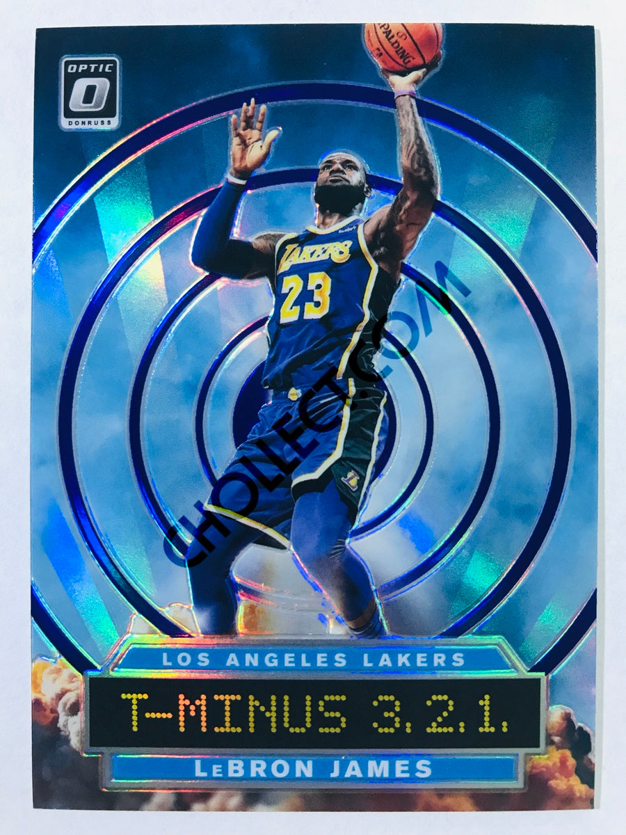 LeBron James - Los Angeles Lakers 2019-20 Panini Donruss Optic T-Minus 3.2.1. Purple Holo Insert #9