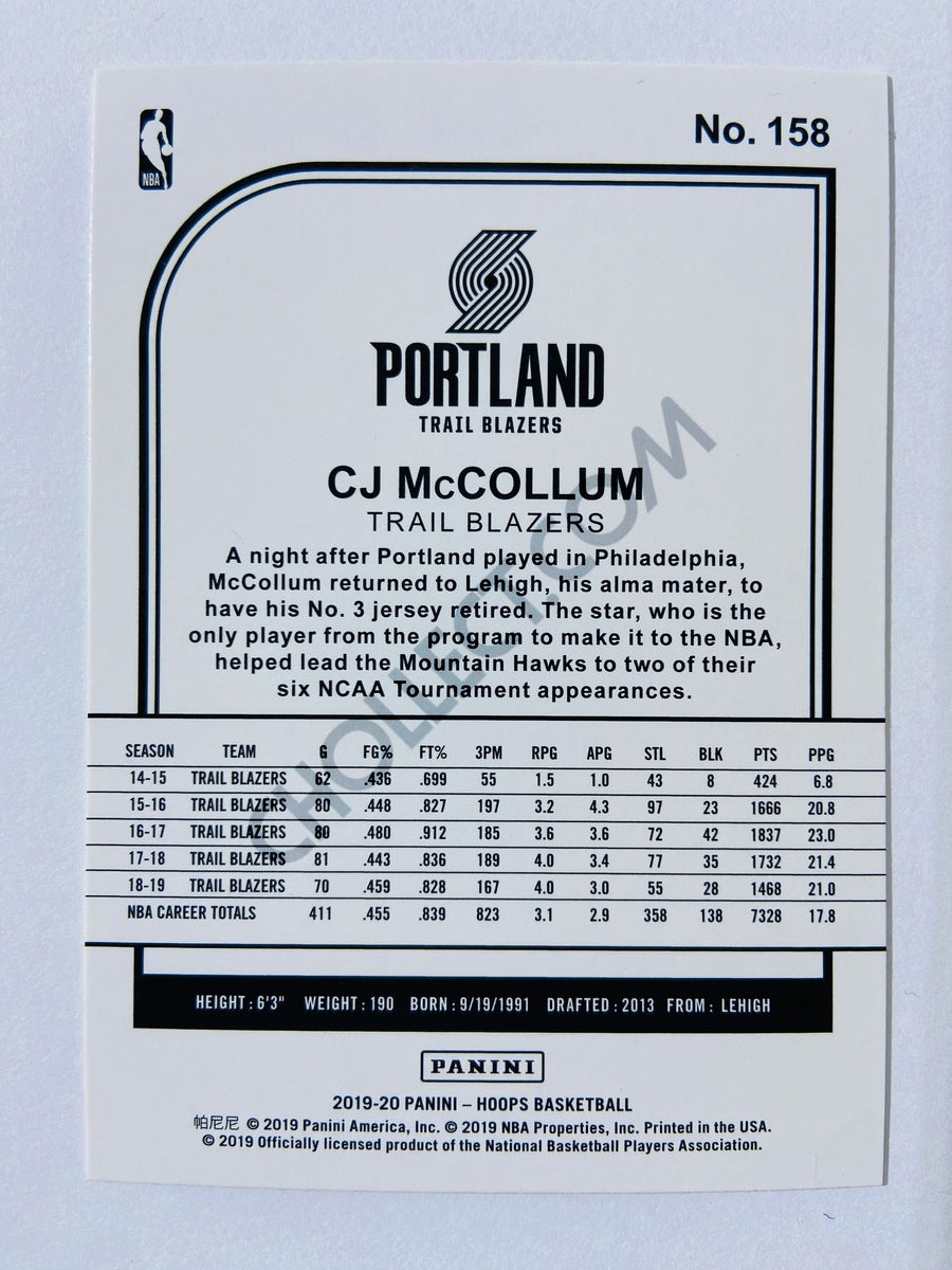 CJ McCollum - Portland Trail Blazers 2019-20 Panini Hoops #158