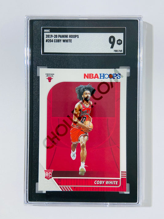 Coby White - Chicago Bulls 2019-20 Panini Hoops Base RC Rookie Card #204 [SGC MT 9] SN: 7581765