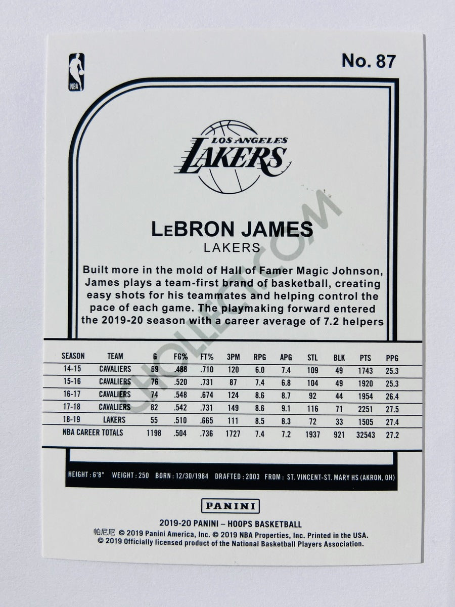 Lebron James – Los Angeles Lakers 2019-20 Panini Hoops Winter Parallel #87