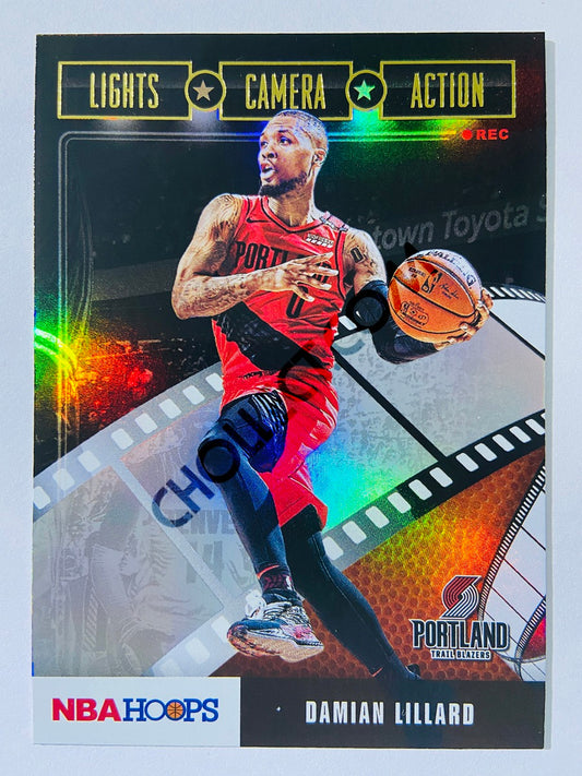 Damian Lillard - Portland Trail Blazers 2019-20 Panini Hoops Lights Camera Action Holo Insert #8