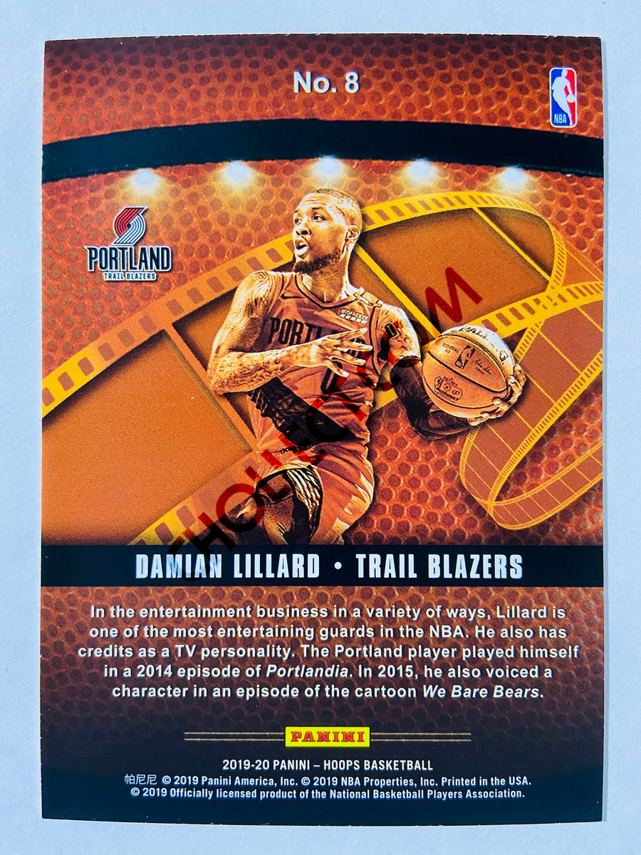 Damian Lillard - Portland Trail Blazers 2019-20 Panini Hoops Lights Camera Action Holo Insert #8