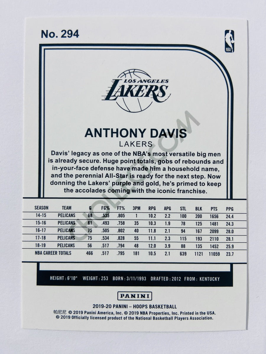 Anthony Davis – Los Angeles Lakers 2019-20 Panini Hoops Tribute #294