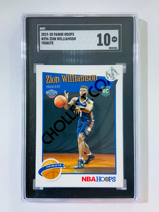 Zion Williamson - New Orleans Pelicans 2019-20 Panini Hoops Tribute RC Rookie #296 [SGC 10] SN: 8828256