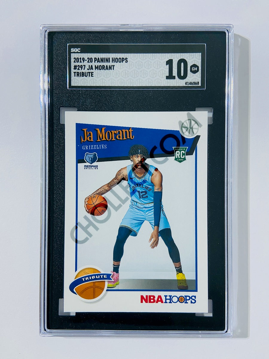 Ja Morant - Memphis Grizzlies 2019-20 Panini Hoops Tribute RC Rookie #297 [SGC 10] SN: 4146568