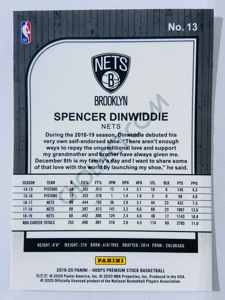 Spencer Dinwiddie - Brooklyn Nets 2019-20 Panini Hoops Premium Stock #13