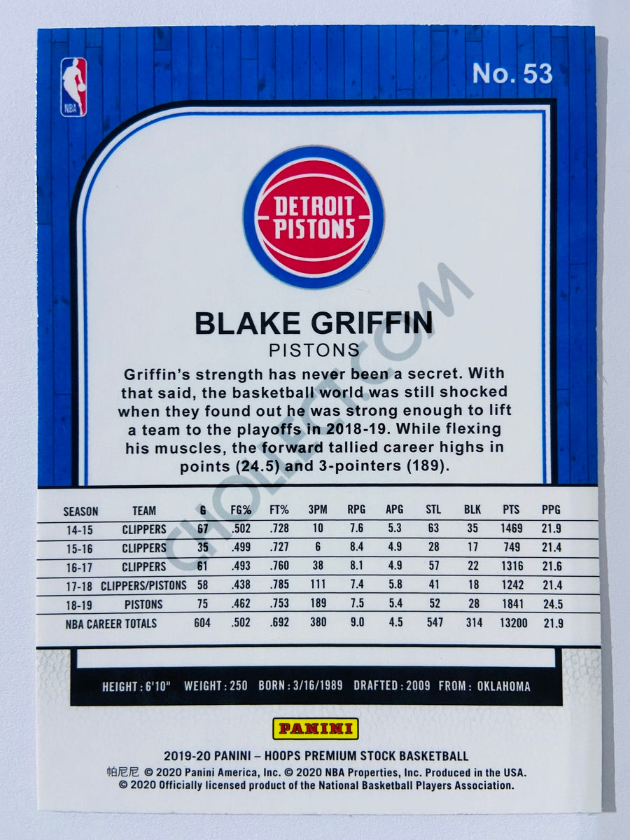 Blake Griffin - Detroit Pistons 2019-20 Panini Hoops Premium Stock #53