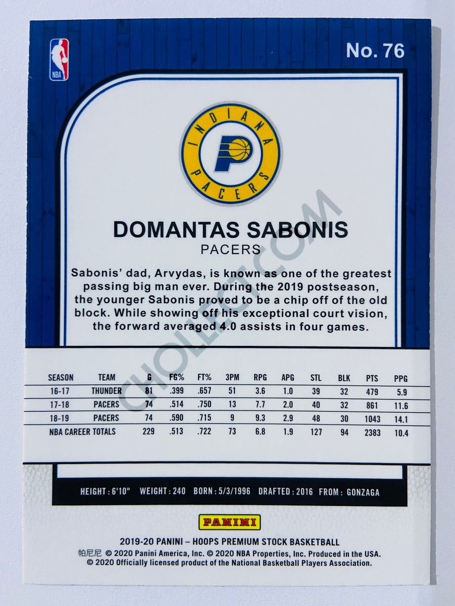 Domantas Sabonis - Indiana Pacers 2019-20 Panini Hoops Premium Stock #76