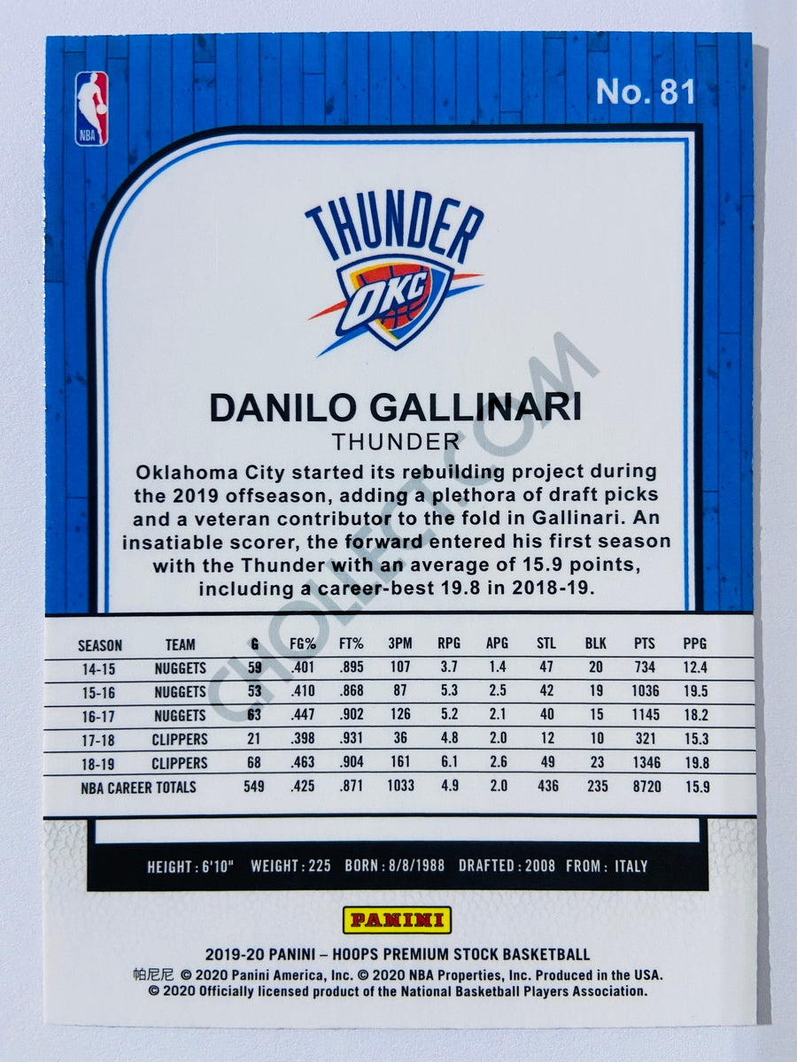 Danilo Gallinari - Oklahoma City Thunder 2019-20 Panini Hoops Premium Stock #81
