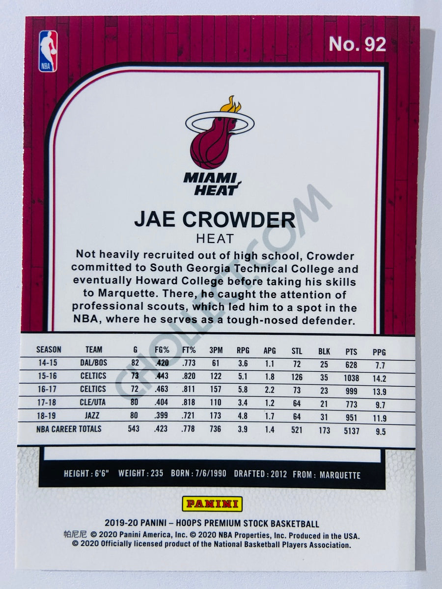 Jae Crowder - Miami Heat 2019-20 Panini Hoops Premium Stock #92