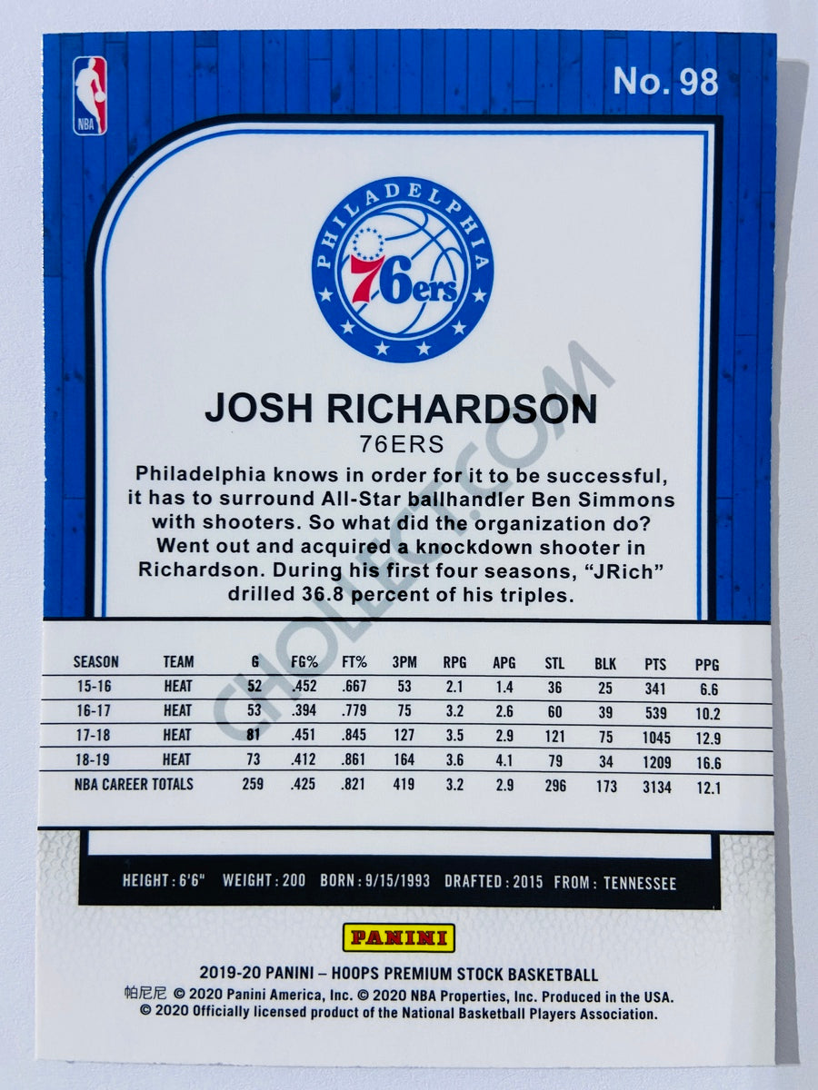 Josh Richardson - Philadelphia 76ers 2019-20 Panini Hoops Premium Stock #98