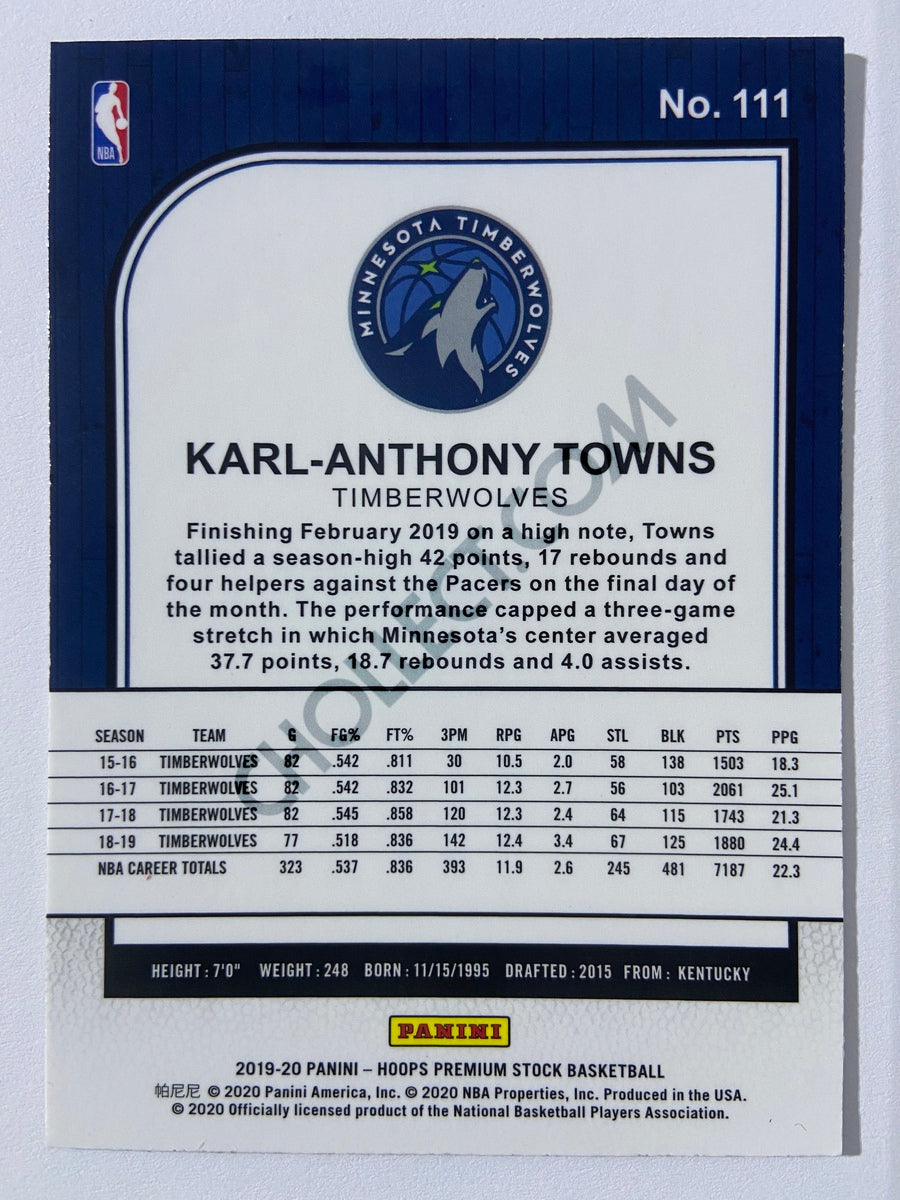 Karl-Anthony Towns - Minnesota Timberwolves 2019-20 Panini Hoops Premium Stock #111